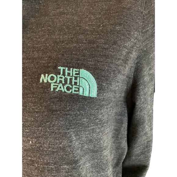 North Face Hoodie Long Sleeve Hooded Gray Mint Womens Kangaroo pocket Medium - Picture 9 of 10